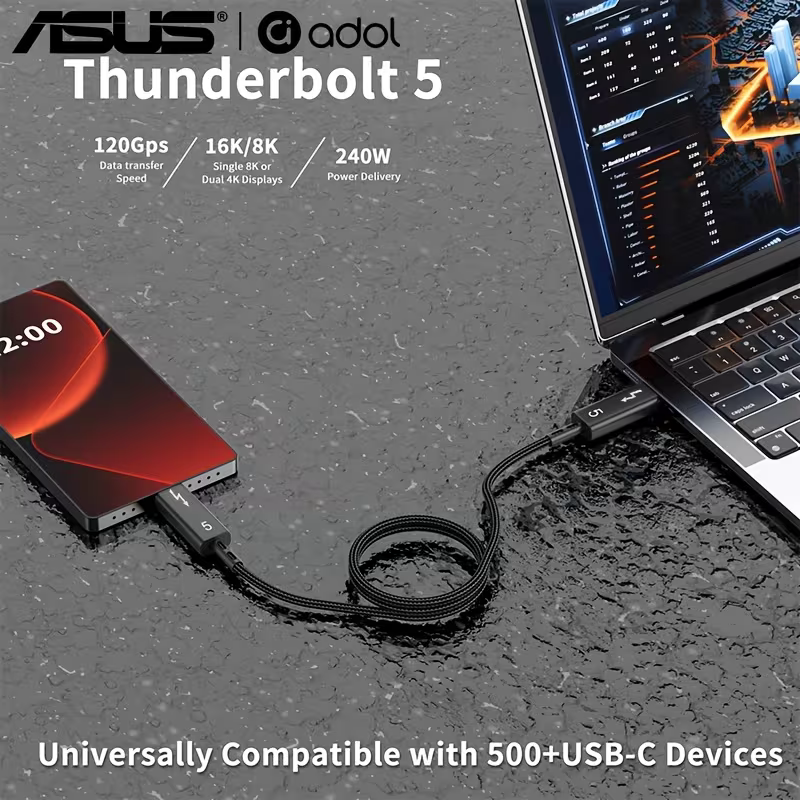One wire: screen mirroring, data transfer and laptop power on dual 8K/6K displays