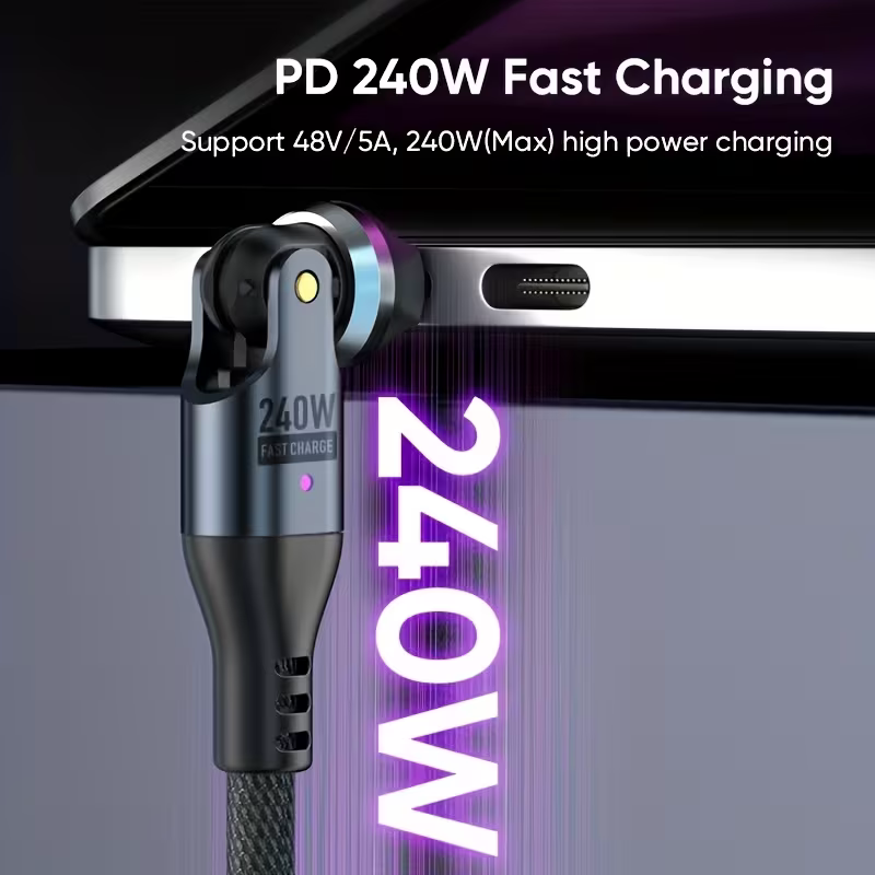 PD 240W fast charging into a laptop, 48V/5A, 240W max