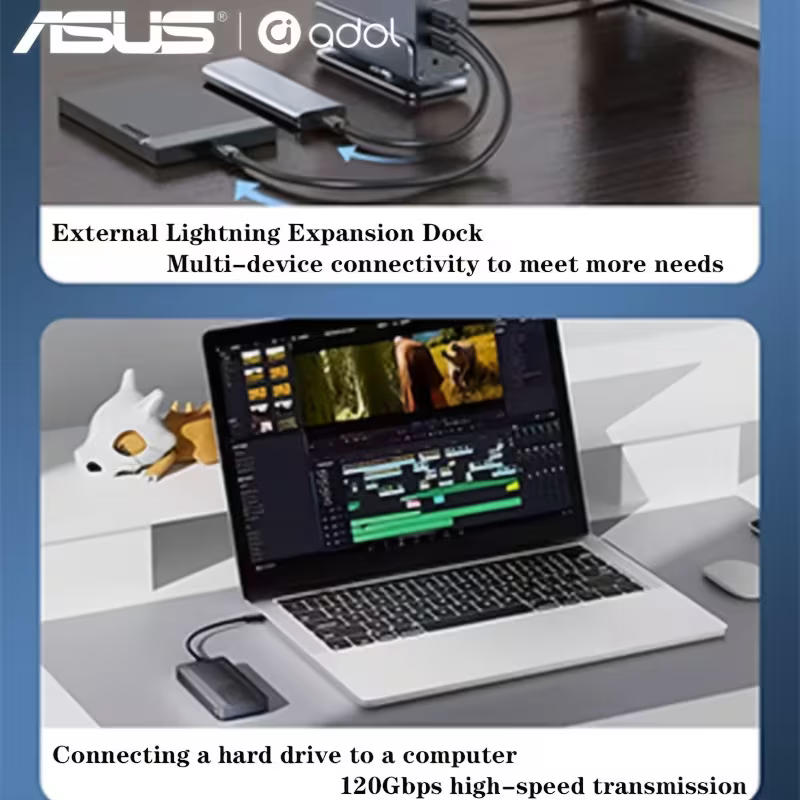 Specs: 120Gbps data, 16K/8K or dual 4K displays, 240W power, 500+ USB-C devices