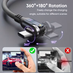 360° plus 180° rotation diagram, with the correct phone-in-hand gaming pose