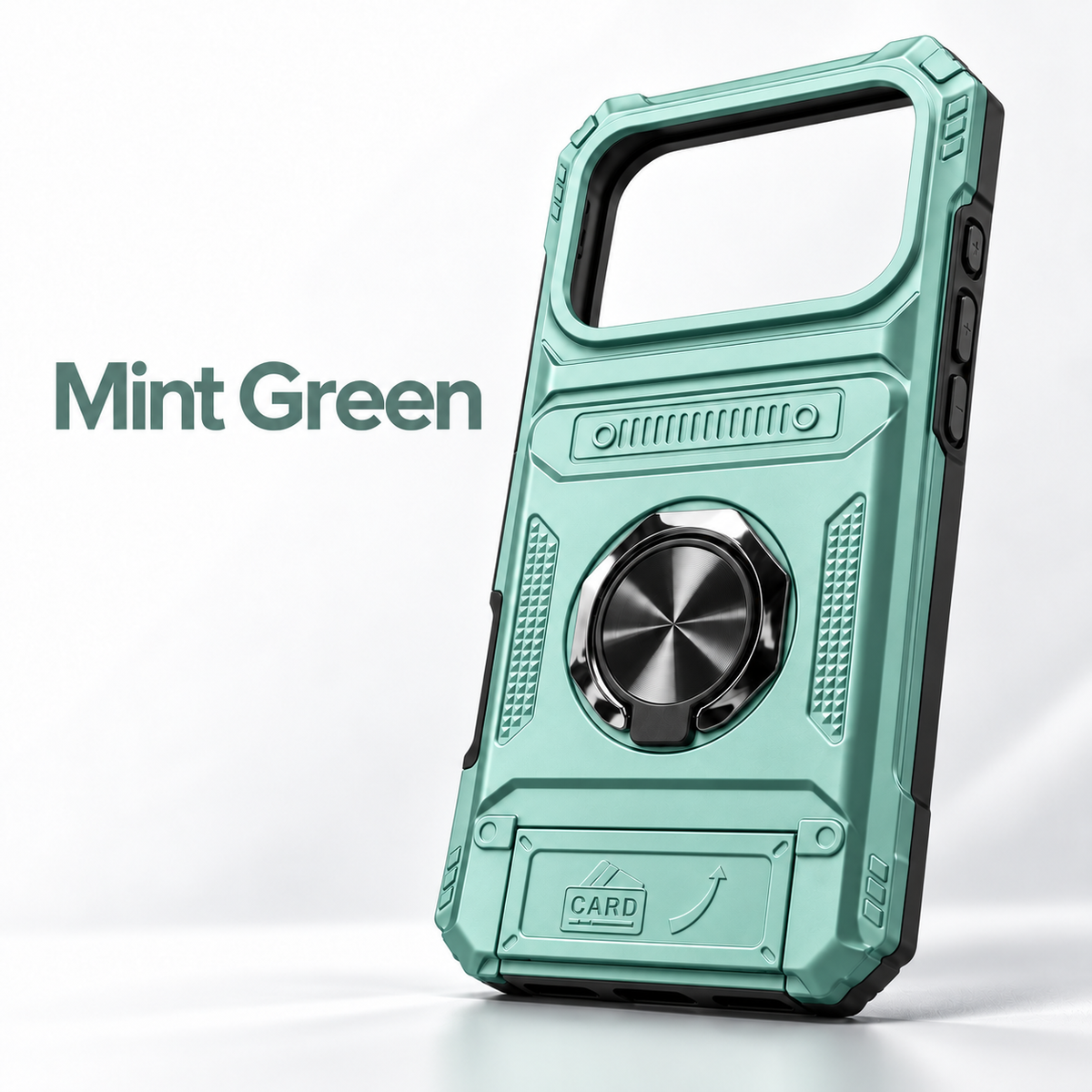 ASUS adol Rugged Ring Card Case in Mint Green — back view