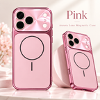 Pink Aurora Lens Magnetic Case — glossy electroplated finish