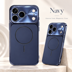Navy Aurora Lens Magnetic Case — glossy electroplated finish