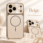 Beige Aurora Lens Magnetic Case — glossy electroplated finish