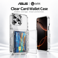 ASUS adol Clear Card Wallet Case for iPhone with hidden 2-card wallet and right-side flip cover