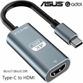 ASUS adol USB-C to HDMI adapter, silver-grey, 18 cm, angled view