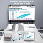 Home and office use: laptop connected to a wall-mounted display