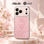 ASUS adol Leopard Print PU Leather Case for iPhone — pink leopard texture with a large camera window