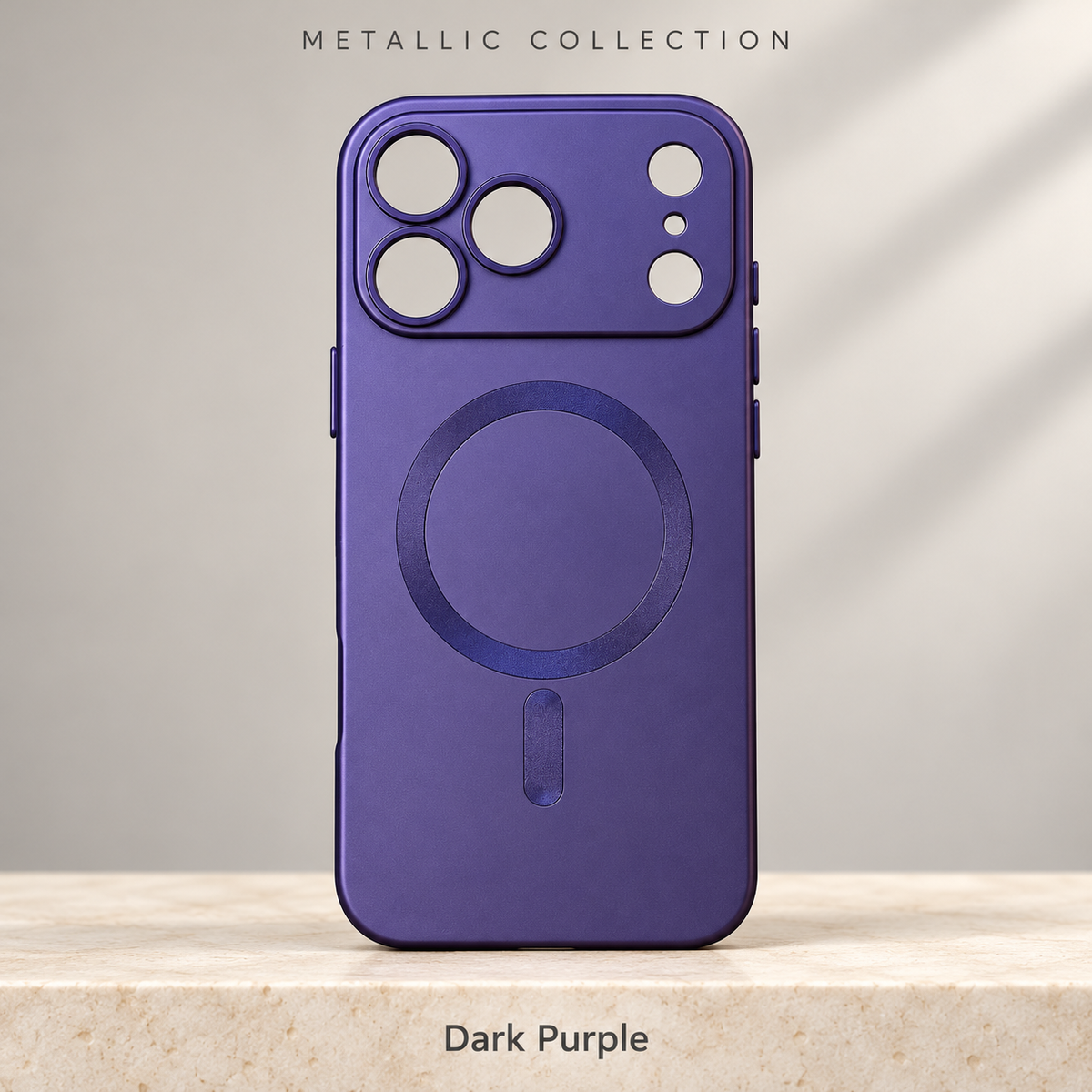 Dark Purple Metallic Paint Magnetic Case — satin metal-paint finish