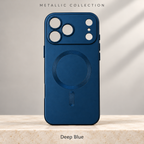 Deep Blue Metallic Paint Magnetic Case — satin metal-paint finish