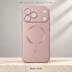 Rose Gold Metallic Paint Magnetic Case — satin metal-paint finish