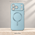 Alpine Blue Metallic Paint Magnetic Case — satin metal-paint finish