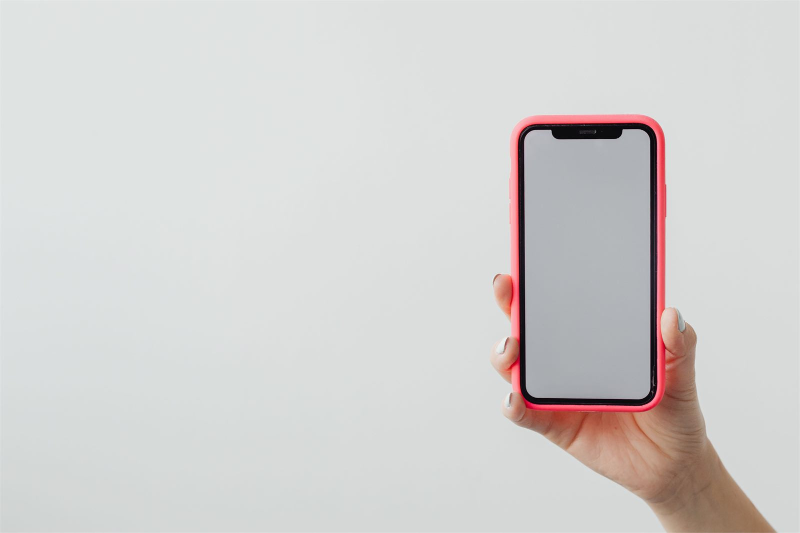 Hand holding a phone case
